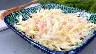 Все потерла,смешала и готово: всего 4 продукта в составе этого салата и не нужно ждать пока пропитается